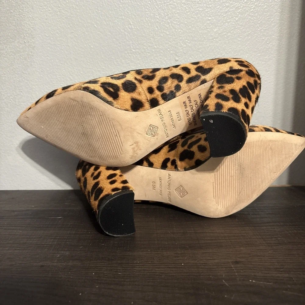 Antonio Melani Women's cheetah print heels Pumps Shoes size 6.5 Calf Hair